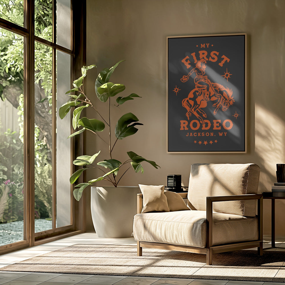 My First Rodeo Jackson Wyoming Horseback Cowgirl | Poster