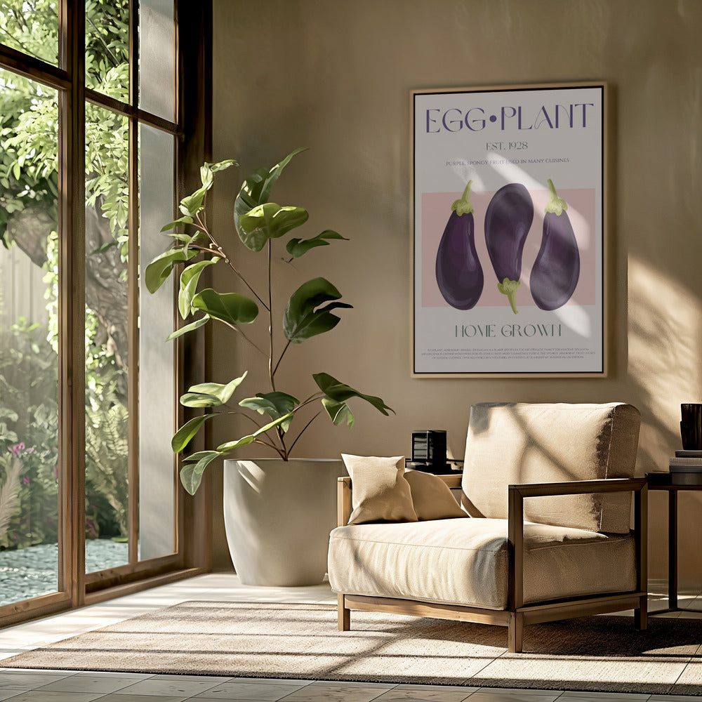 Three Vibrant Purple Eggplants | Poster
