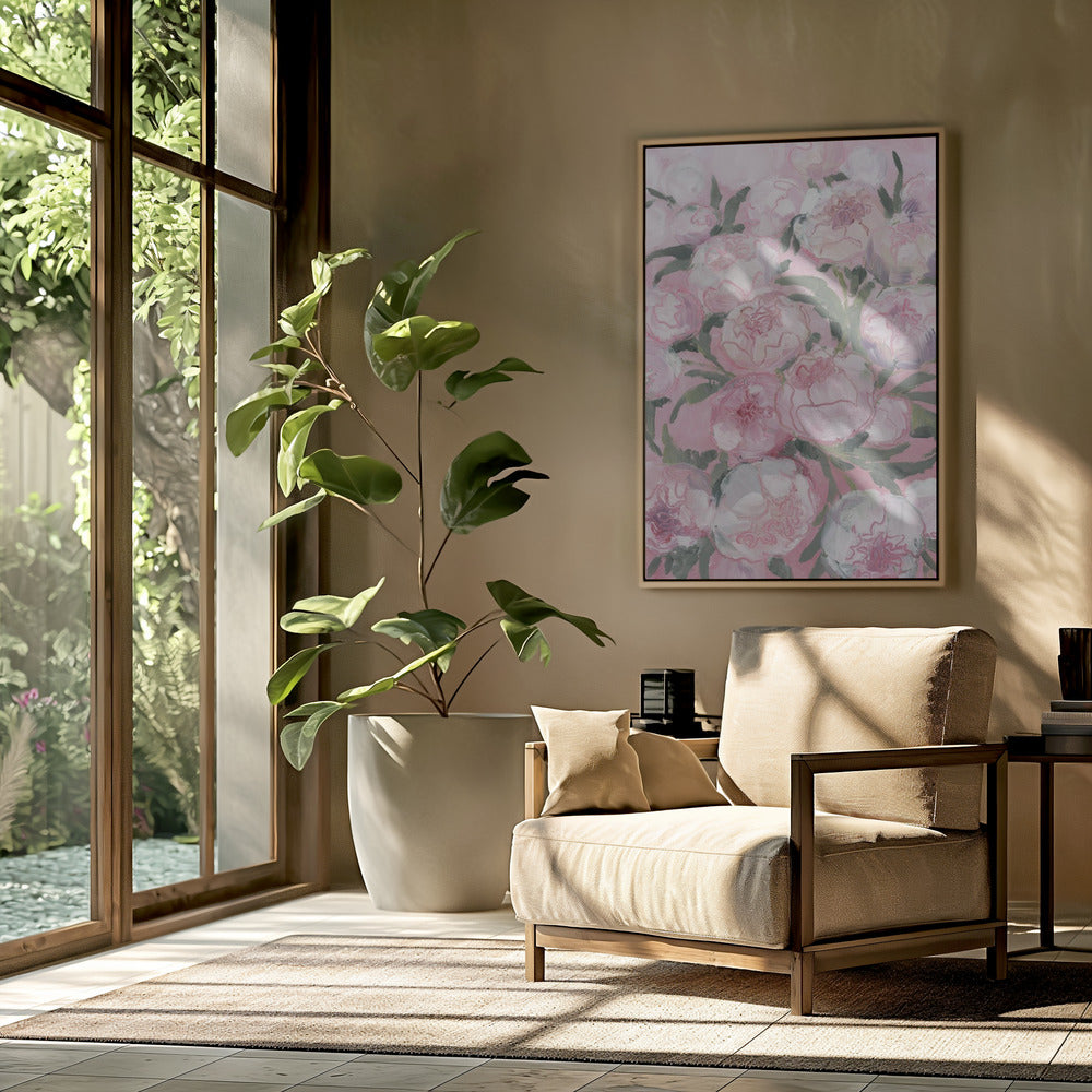 Floral Composition Of Pink Peonies | Poster