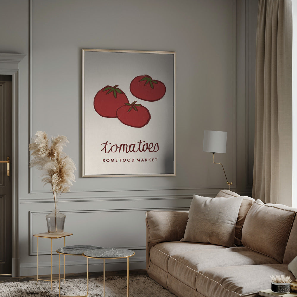 Food Art - Tomatoes Rome Food Market | Poster