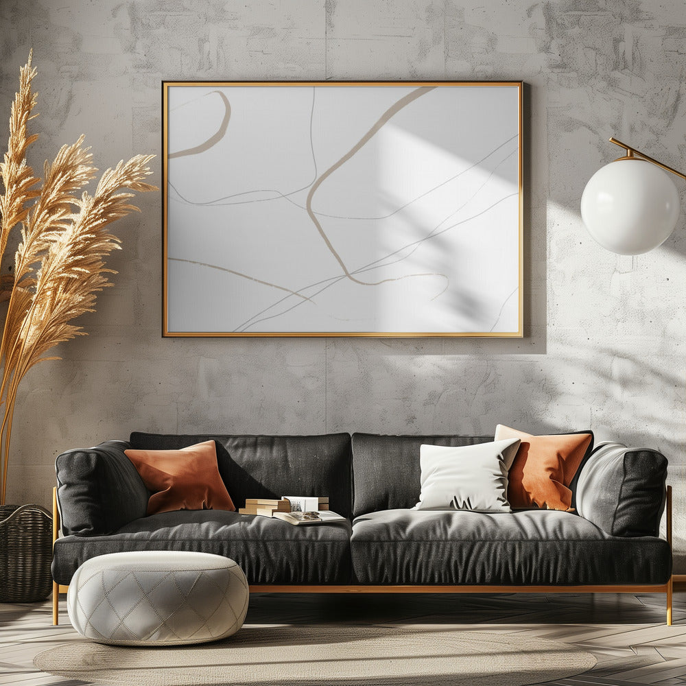 Beige And Gray Lines On A White Background | Canvas
