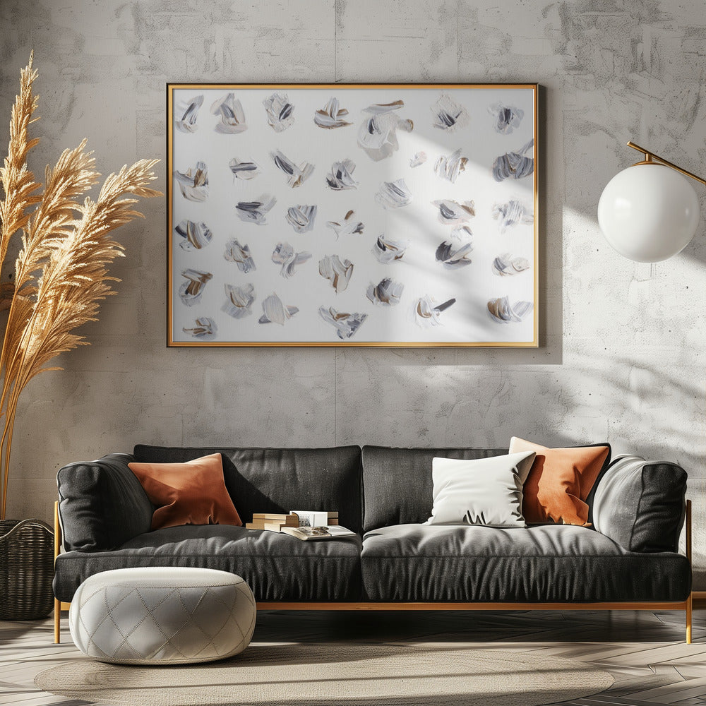 Dynamic Brushstrokes in Neutral Tones | Canvas