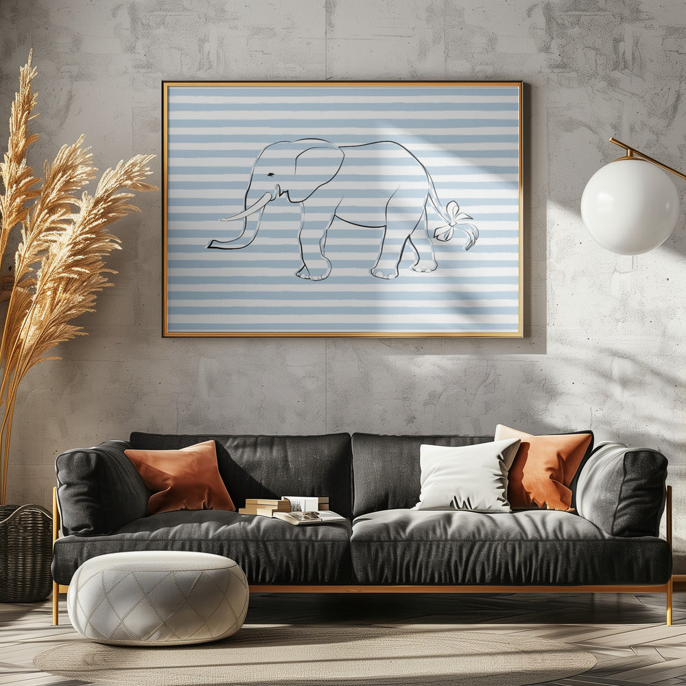 Striped Elephant Bow | Canvas