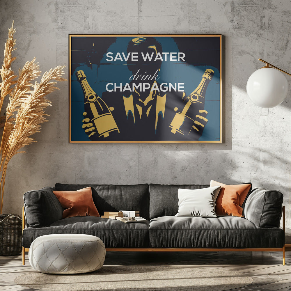 Save water - Drink champagne | Poster