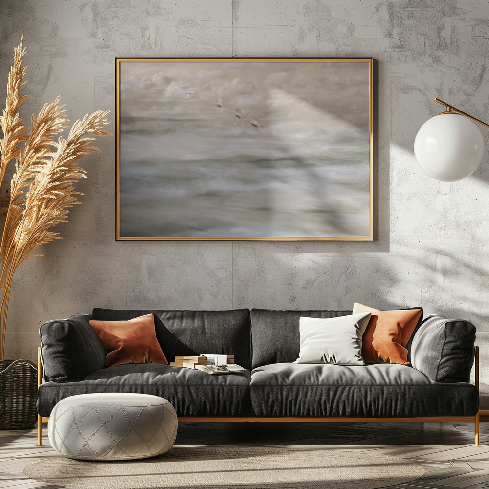 Swans over sea | Canvas