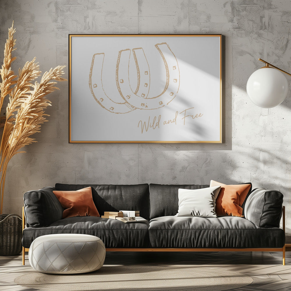Horseshoe Wild and Free Neutral | Canvas