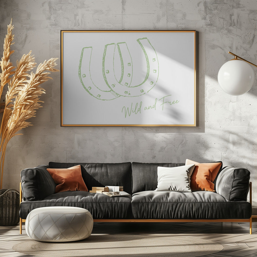 Horseshoe Wild and Free Sage Green | Canvas