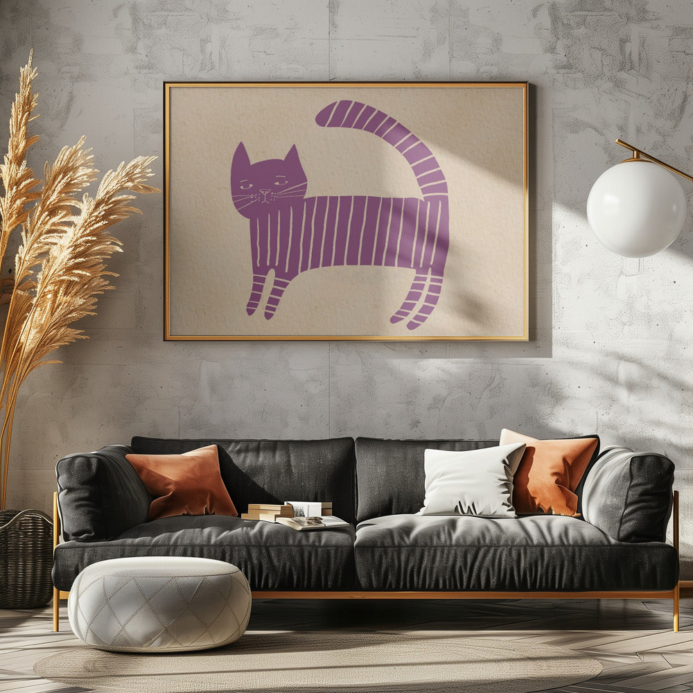 Mauve cat nursery | Canvas