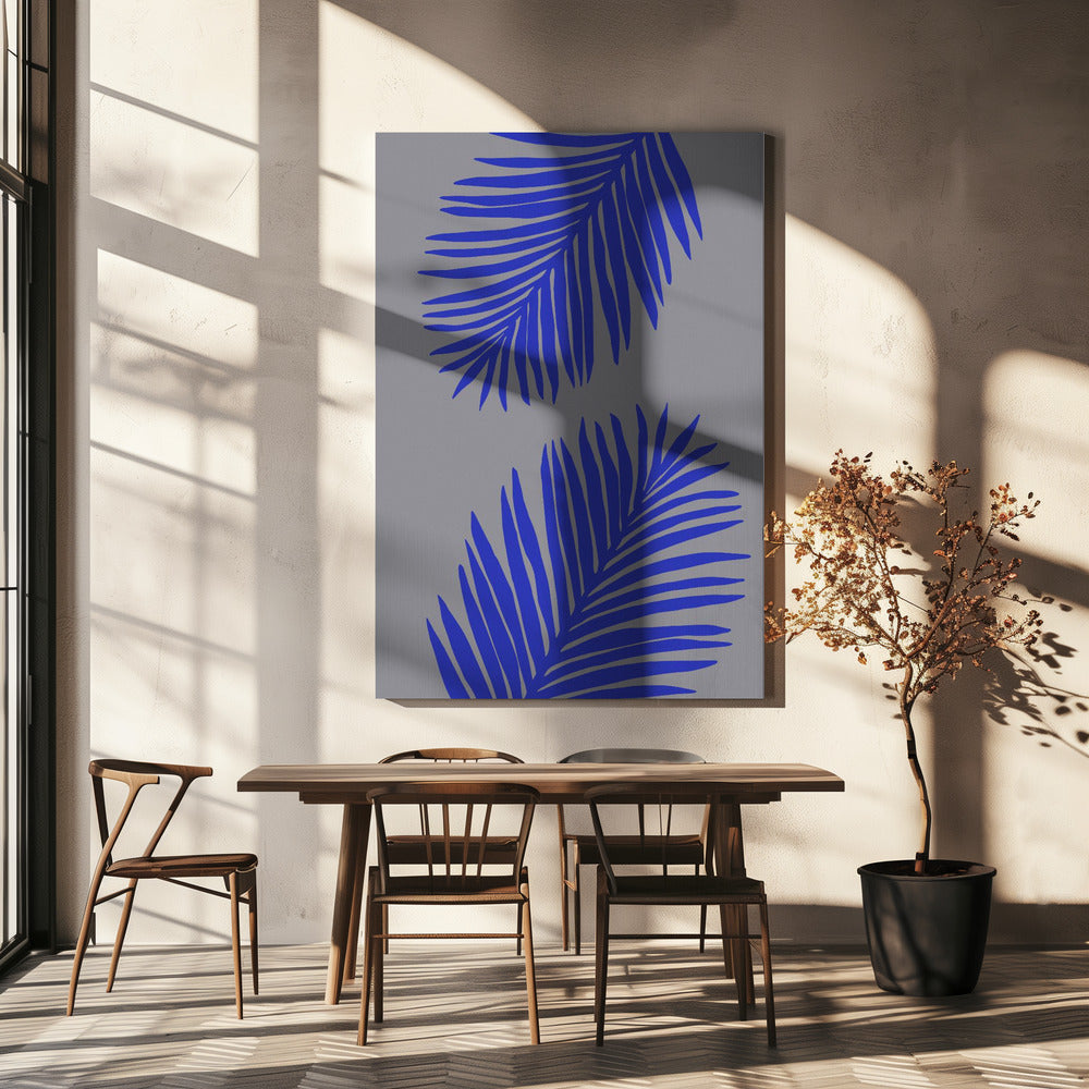 PALM LEAF 02 SOFT GRAY | Canvas