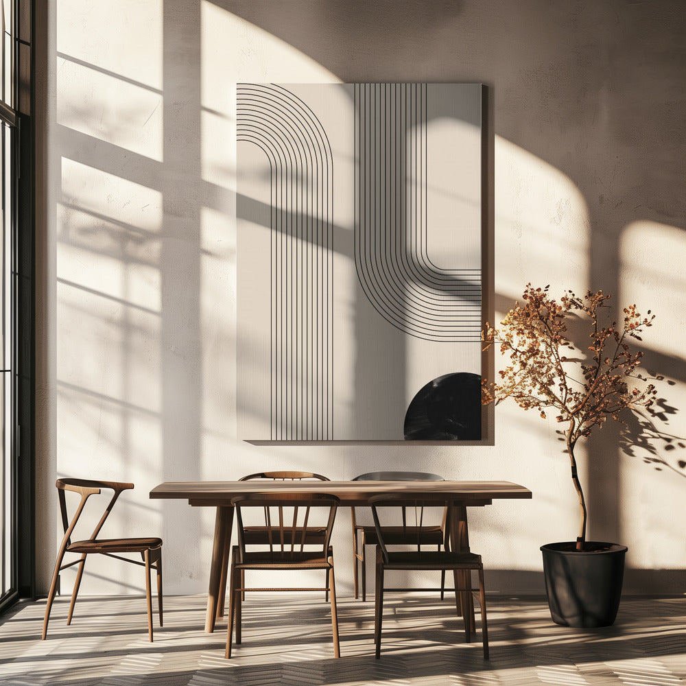 Black Minimal Line Art | Canvas