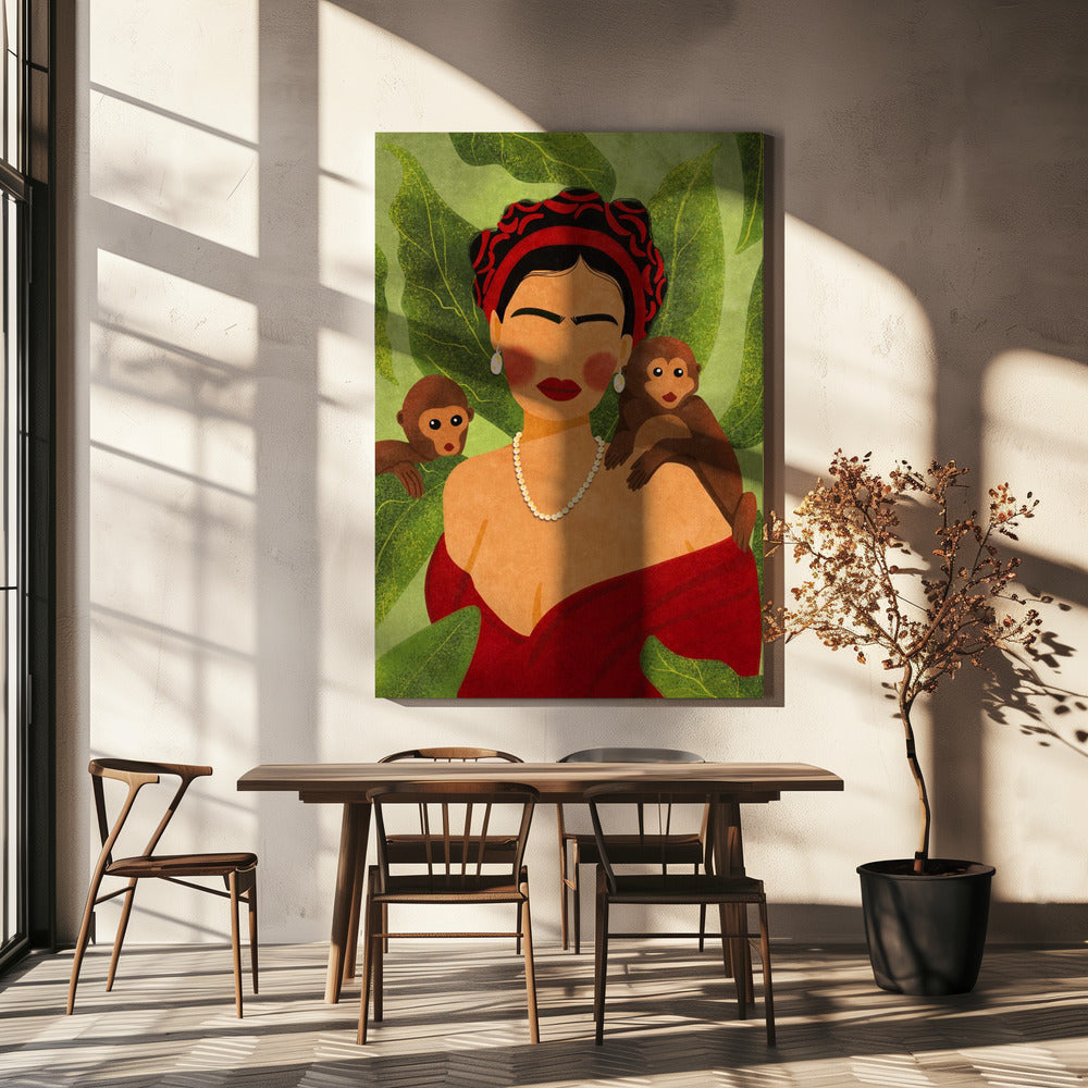 Frida and Monkeys | Canvas