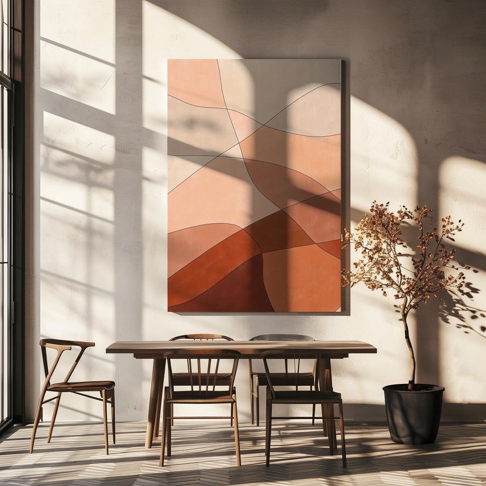 Flowing Lines And Warm Earth Tones | Canvas
