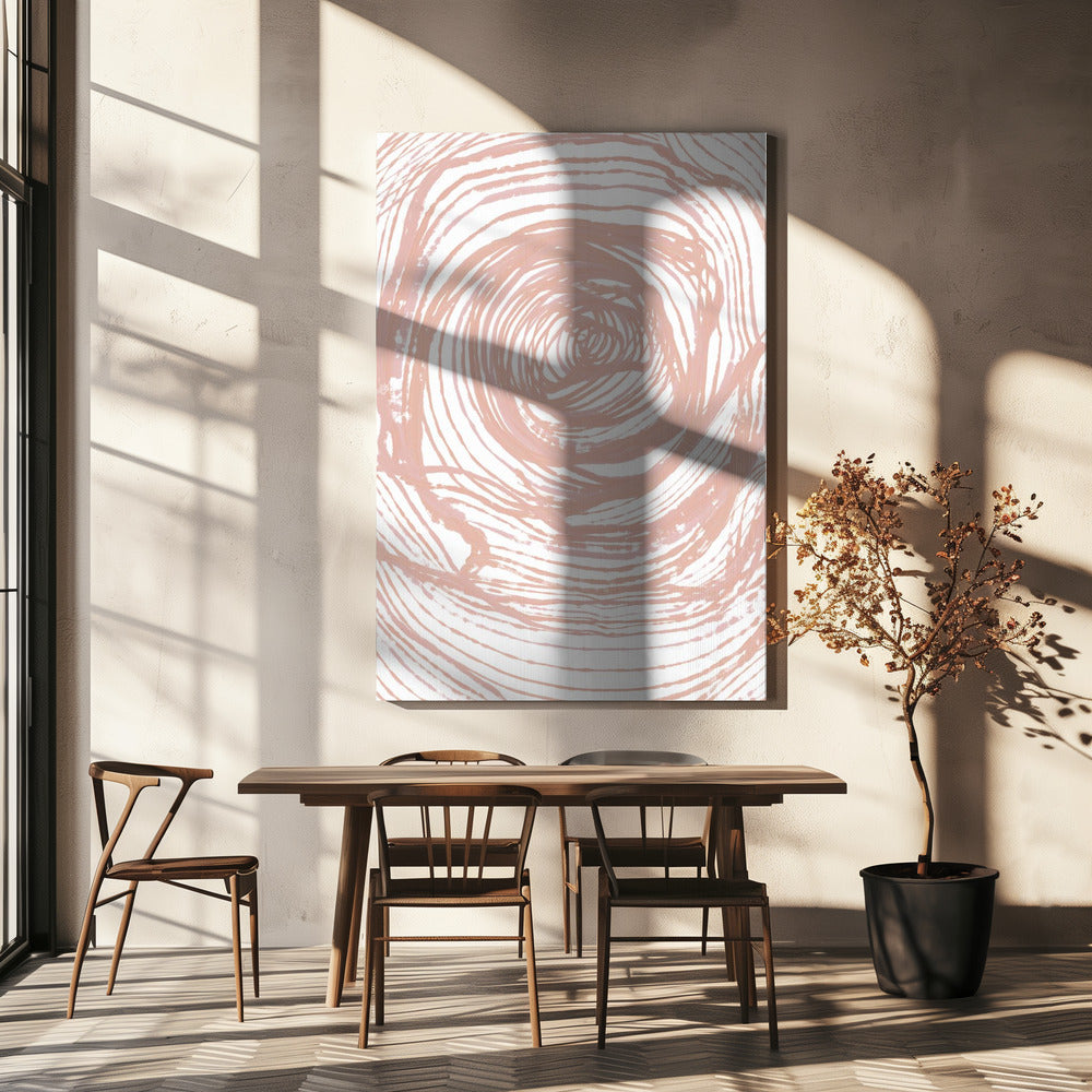 Swirling Lines In Soft Peach Tones | Canvas