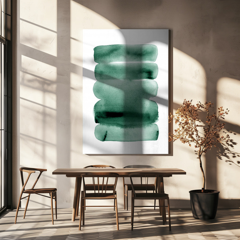 Abstract Green Stripes | Canvas