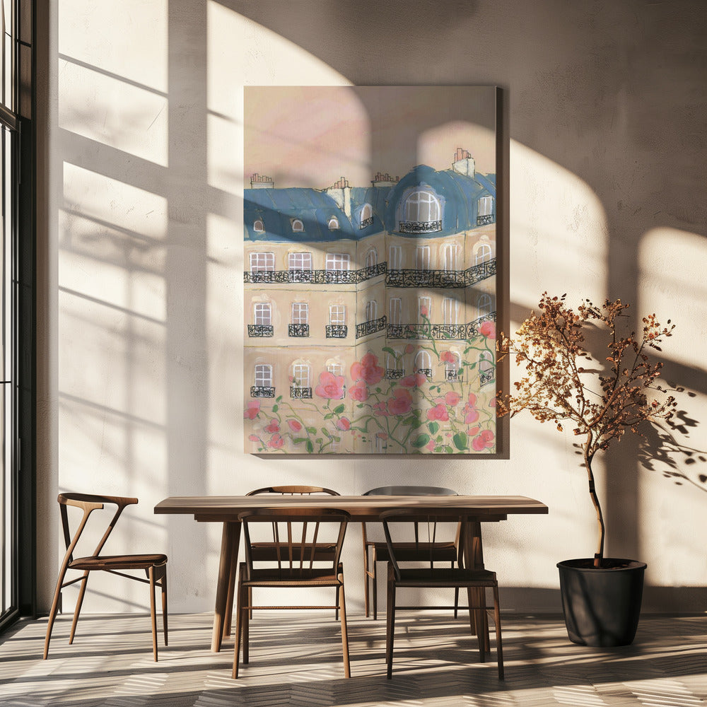 Sunset Over Paris Buildings | Canvas