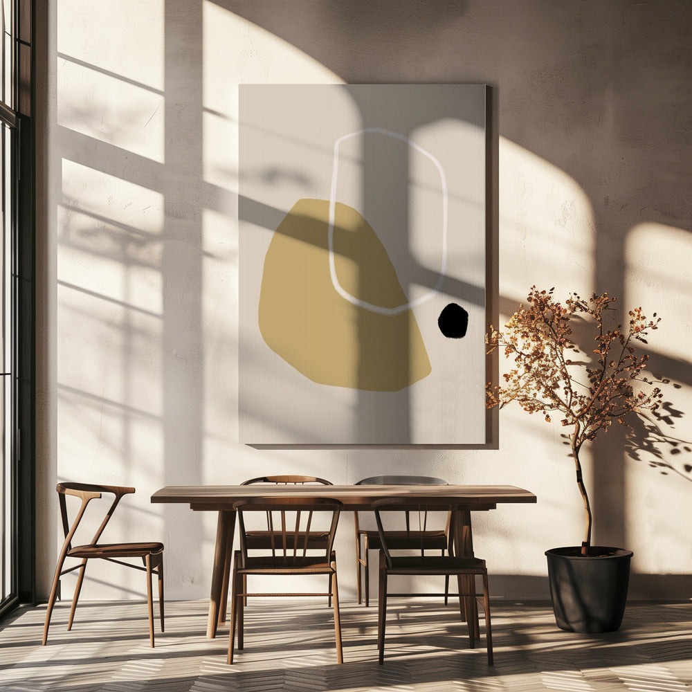 Beige and Black Geometric Shapes | Canvas