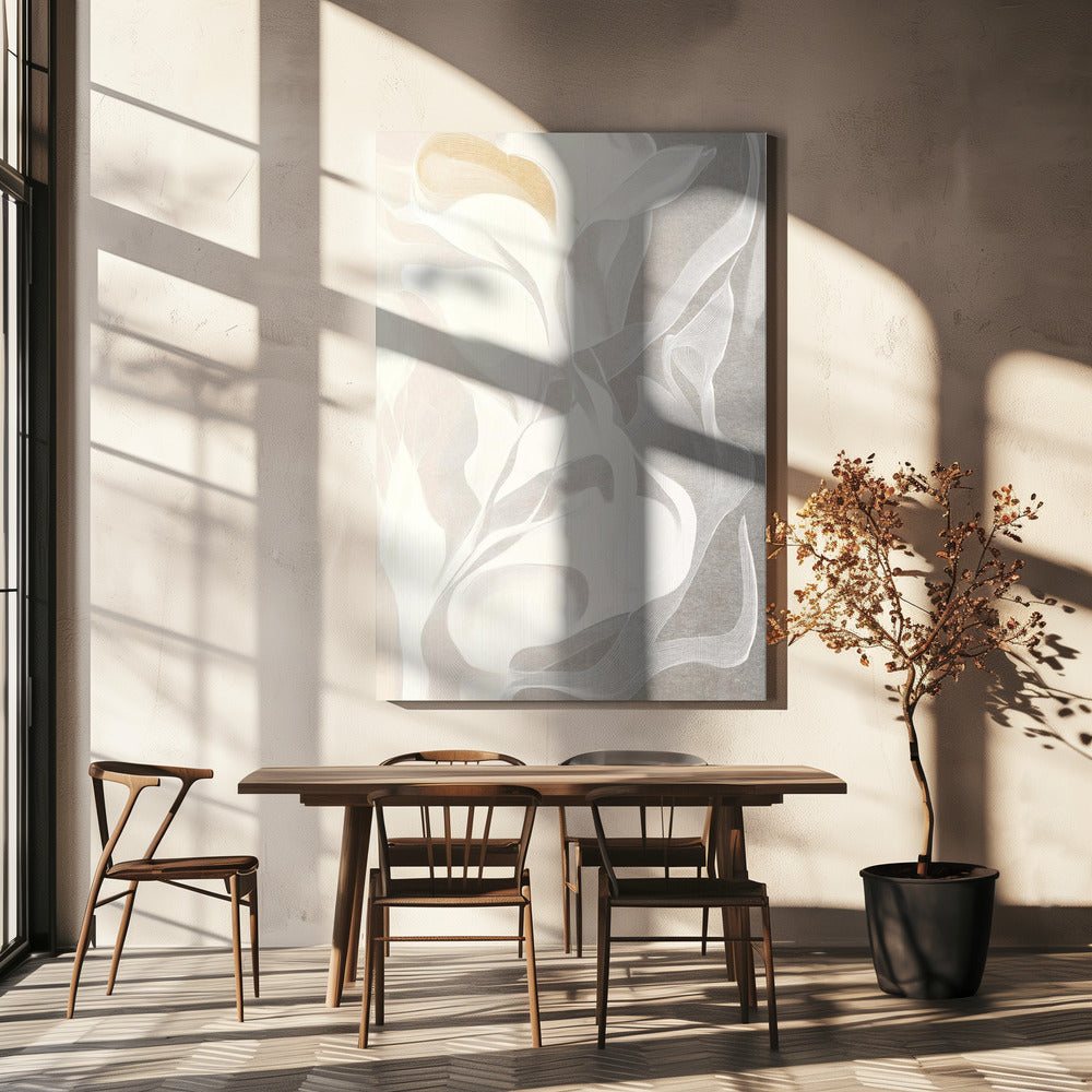 Swirling White and Gray Lines | Canvas