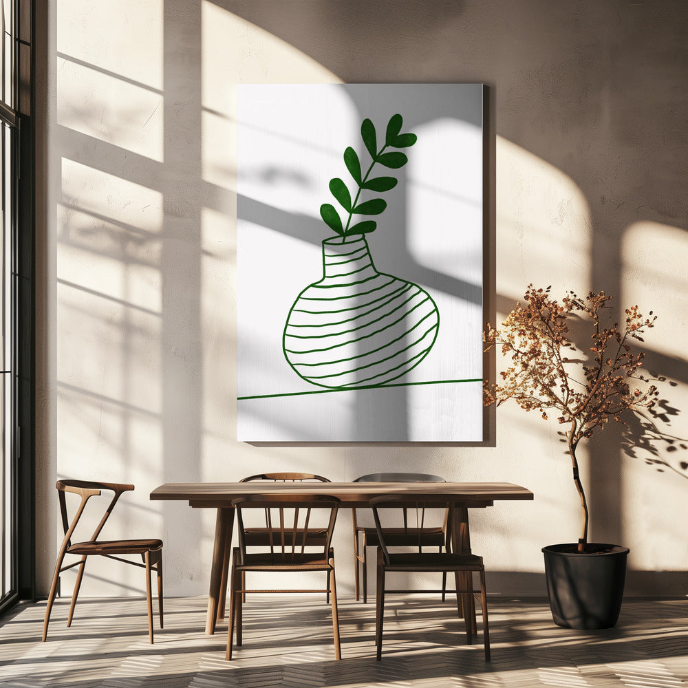 Verdant Vase Lines | Canvas