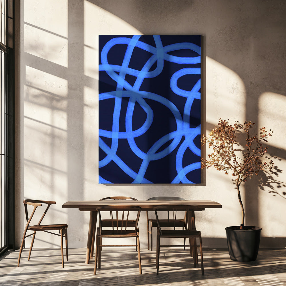 Blue Maze Paths | Canvas