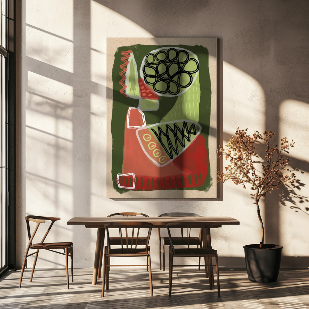 Abstract green and red | Canvas