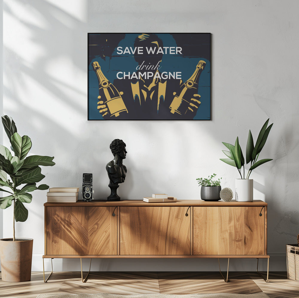 Save water - Drink champagne | Poster