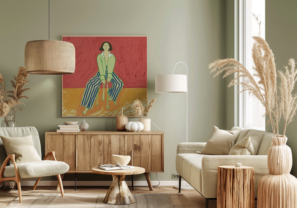 Woman on stool | Canvas