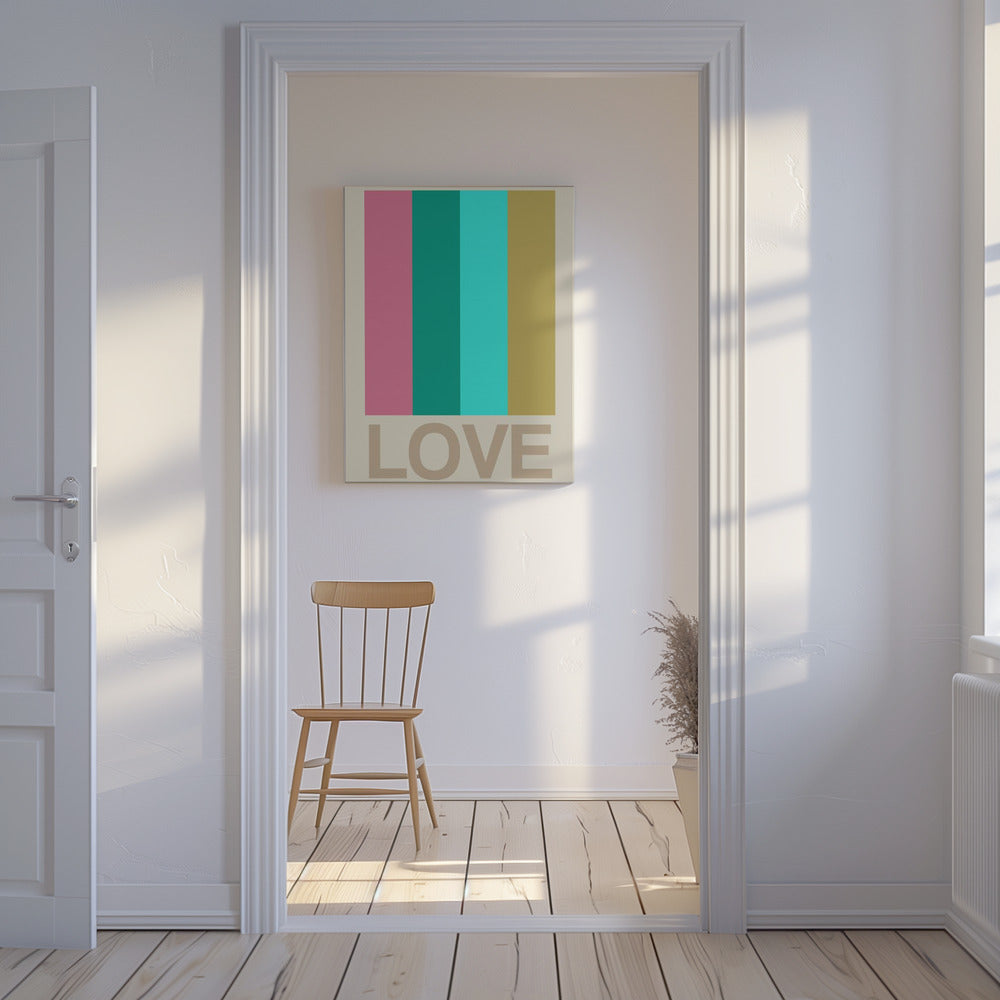 Retro Stripe LOVE CItrus | Canvas