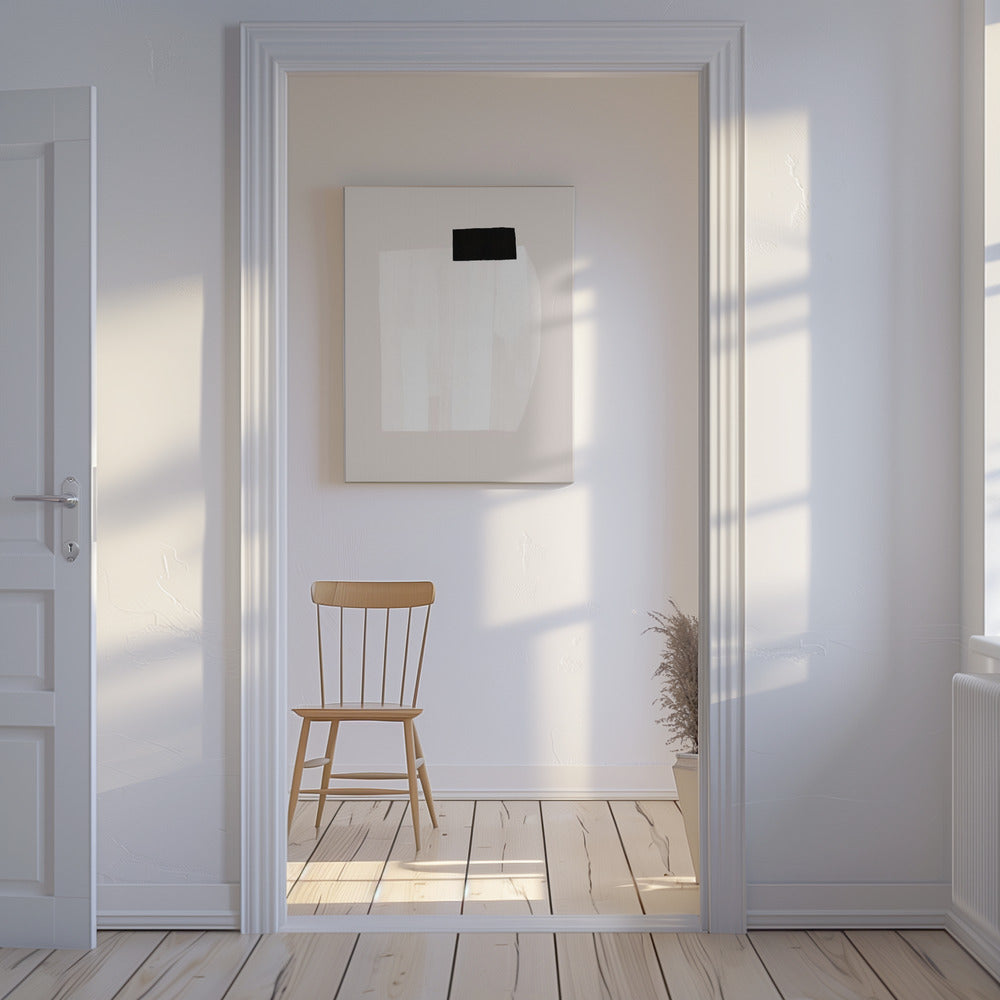 Silent Structure With Black on White Texture | Canvas