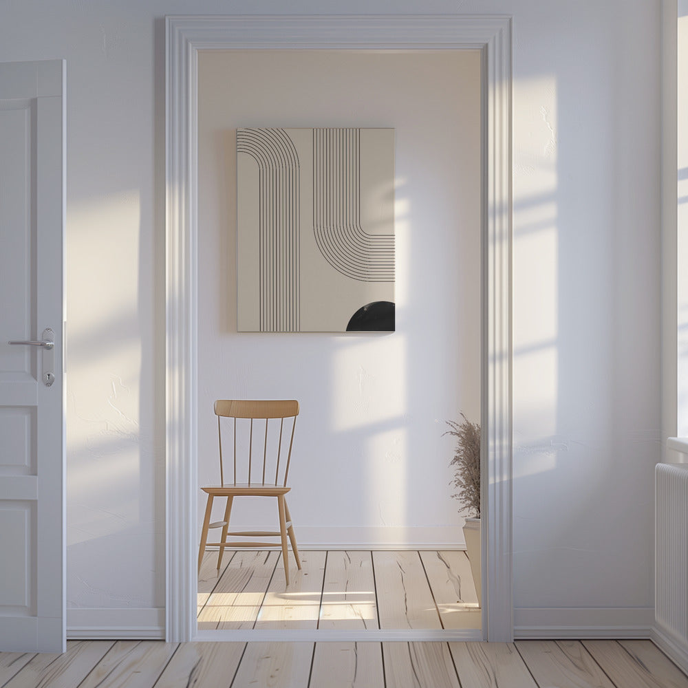 Black Minimal Line Art | Canvas