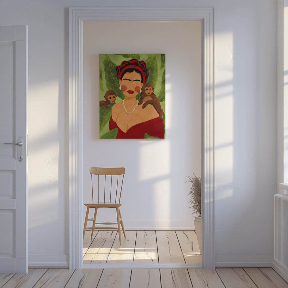 Frida and Monkeys | Canvas