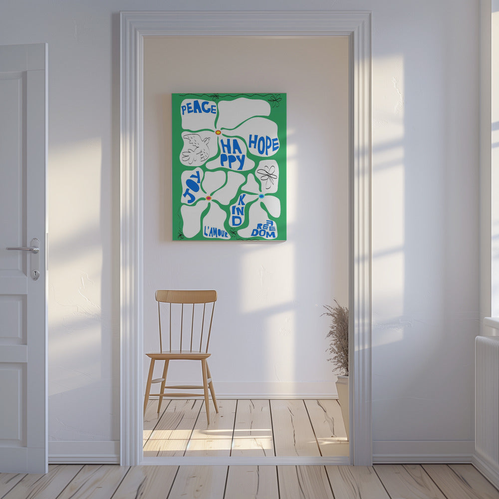 Flower of the Time - Green | Canvas