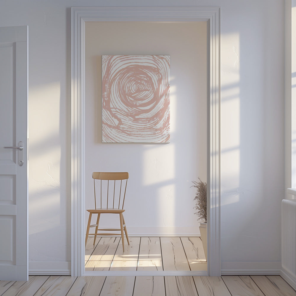 Swirling Lines In Soft Peach Tones | Canvas