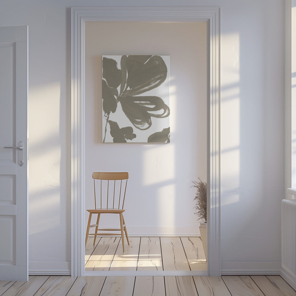 Giant Taupe Floral 1 | Canvas