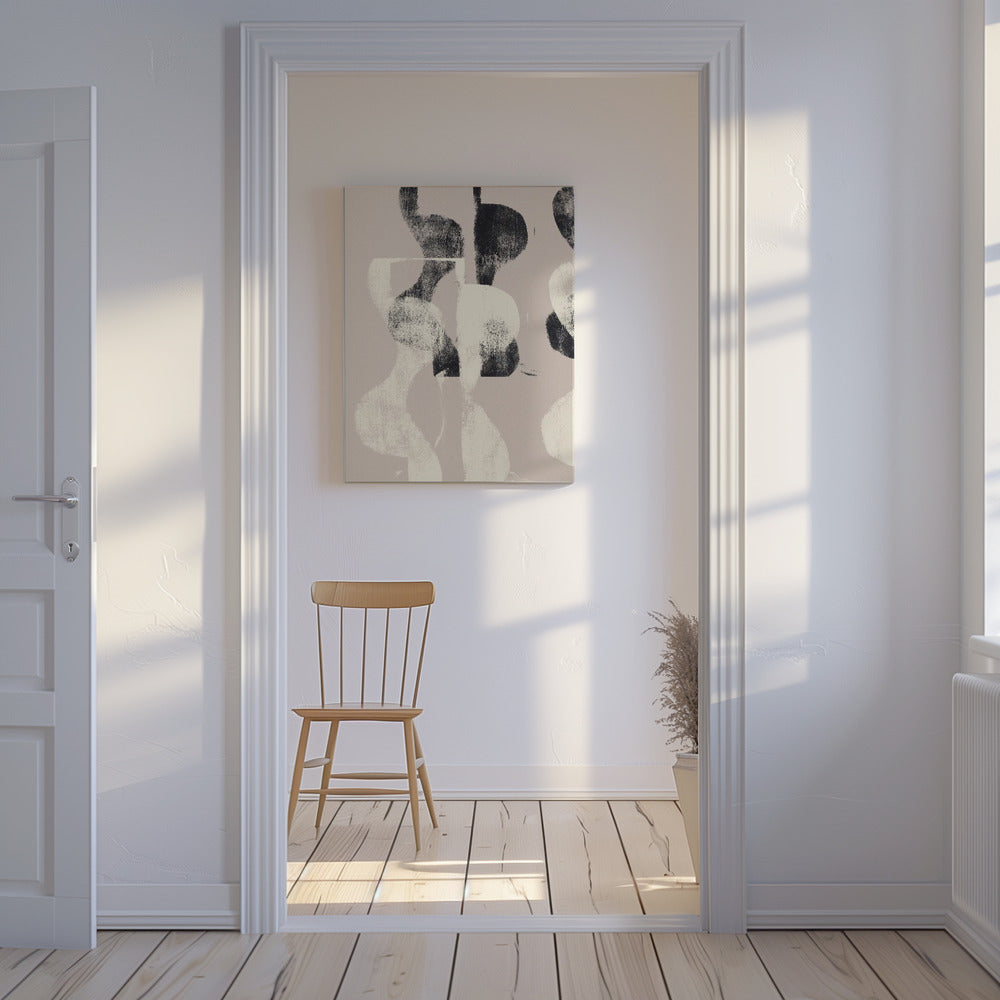 Tango – Organic Shapes in Black and Beige | Canvas