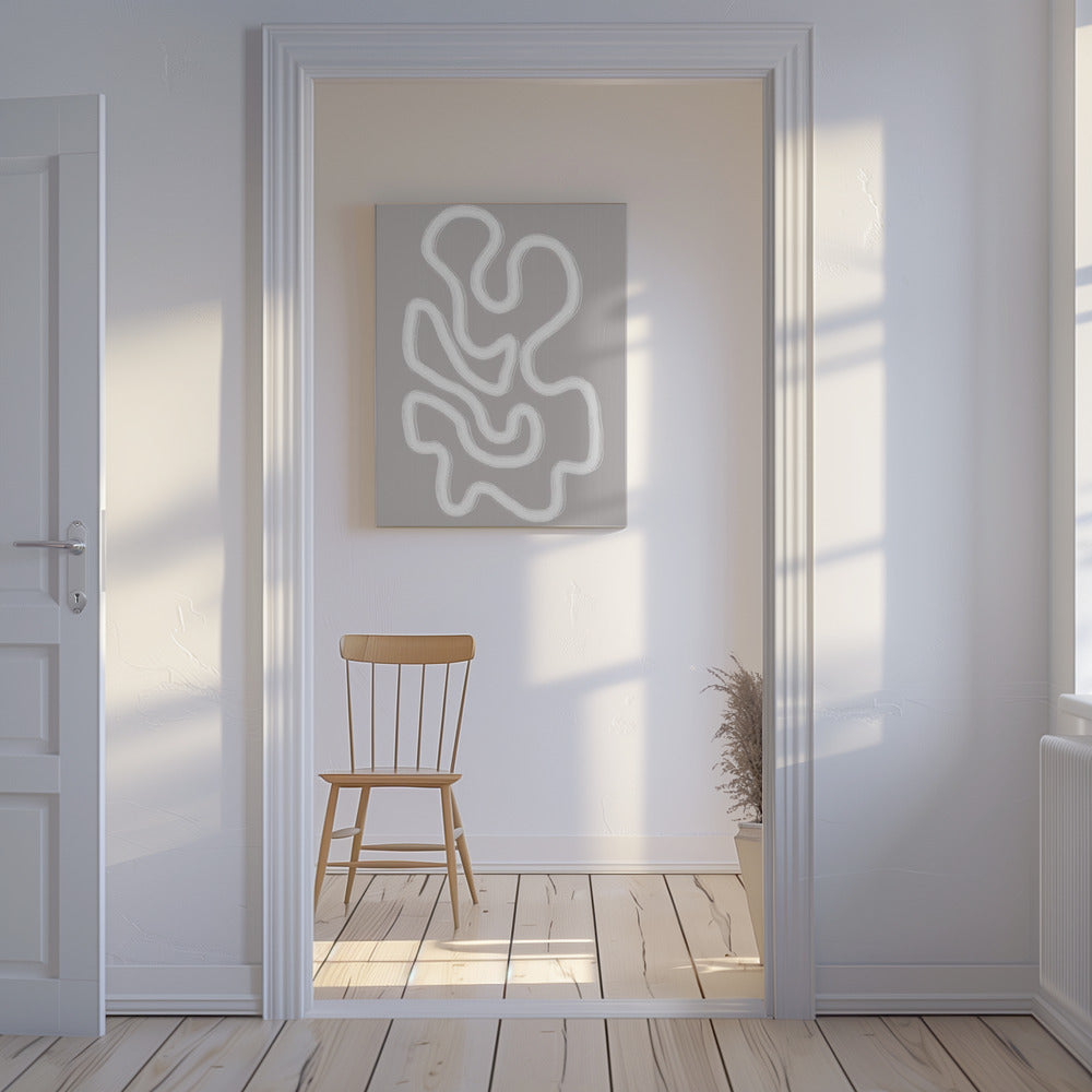 Abstract Art With Fluid White Lines | Canvas