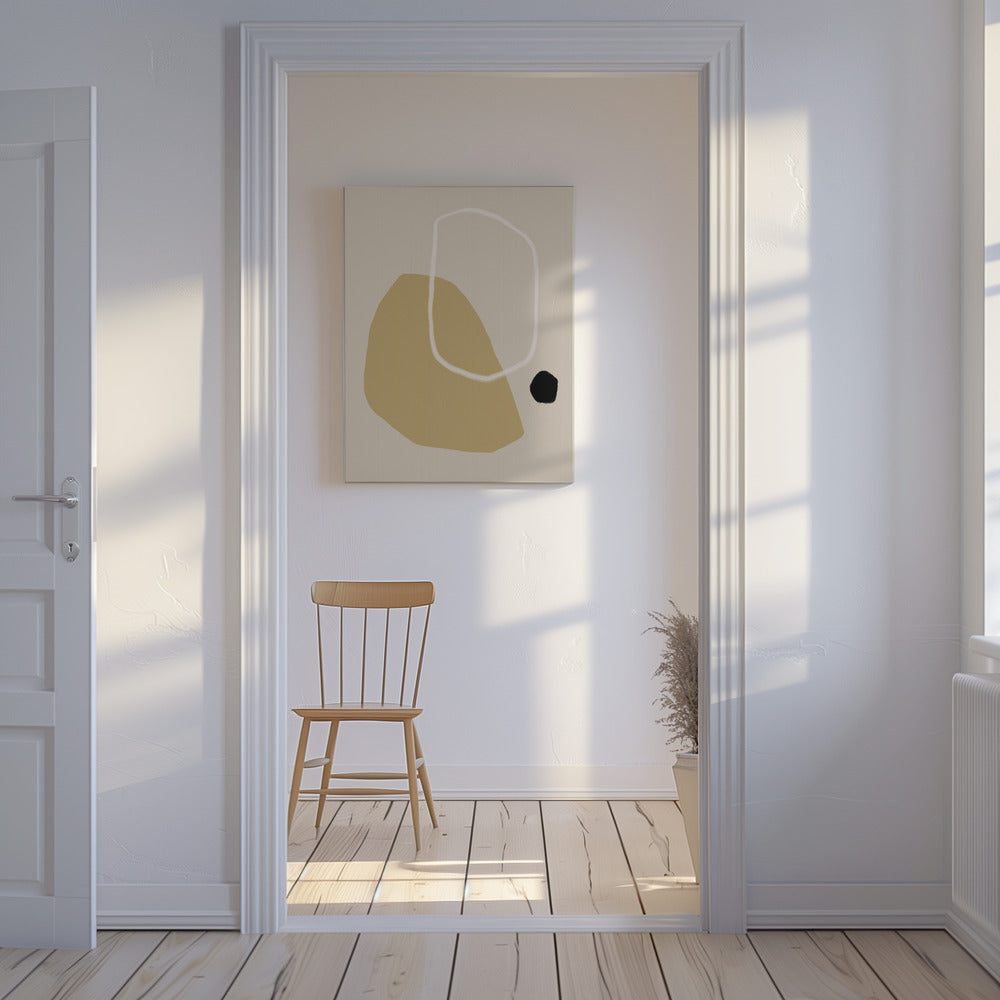 Beige and Black Geometric Shapes | Canvas