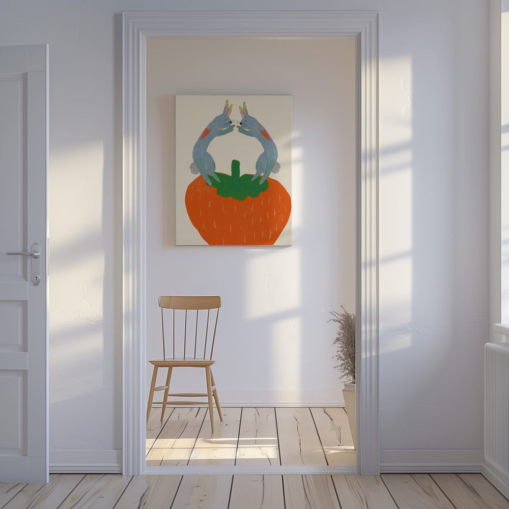 Rabbits on Strawberry | Canvas