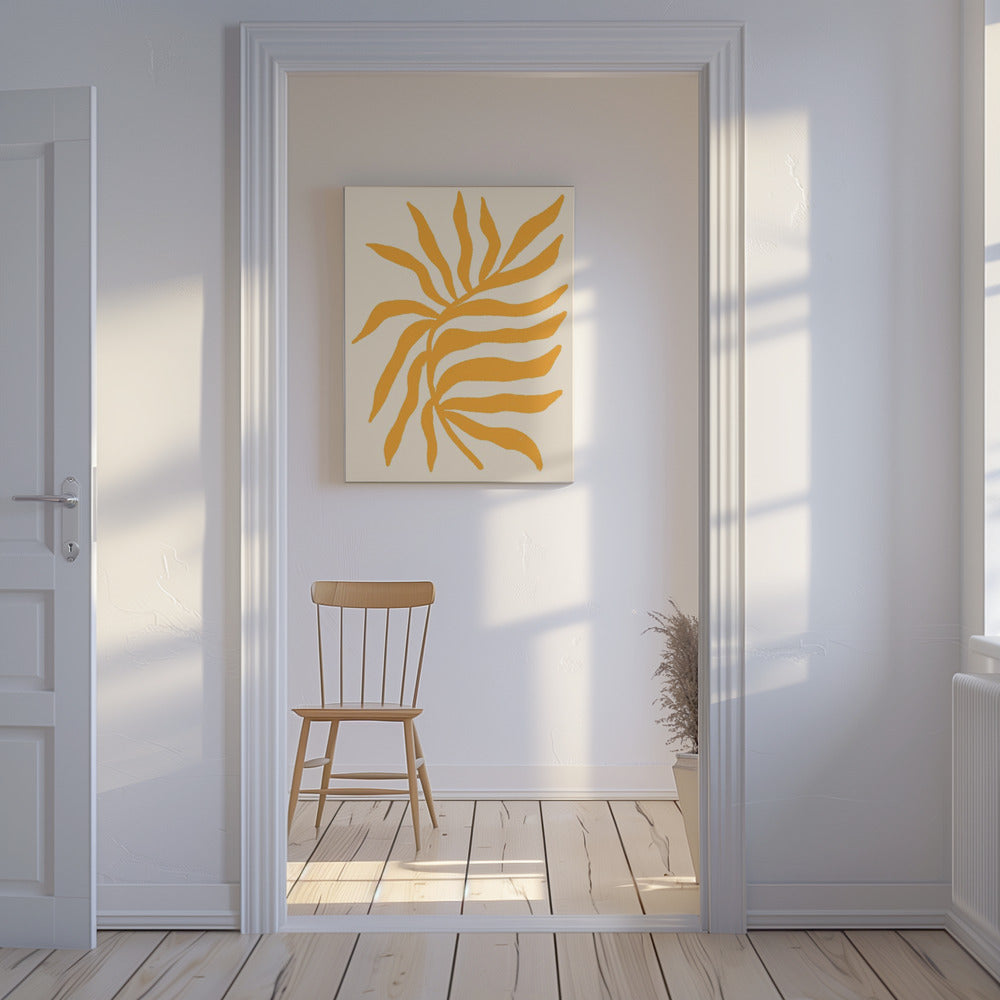 Yellow Silhouette Textured Branch | Canvas