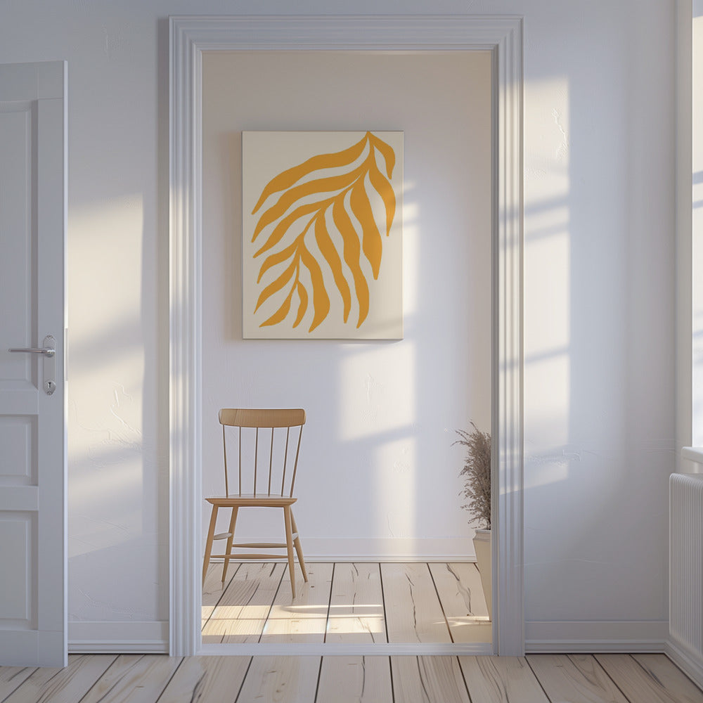 Yellow Silhouette Textured Branch | Canvas