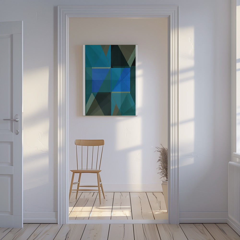 Overlapping Blue And Green Translucent Shapes | Canvas