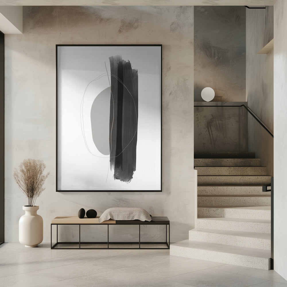 Monochrome Brushstrokes | Poster