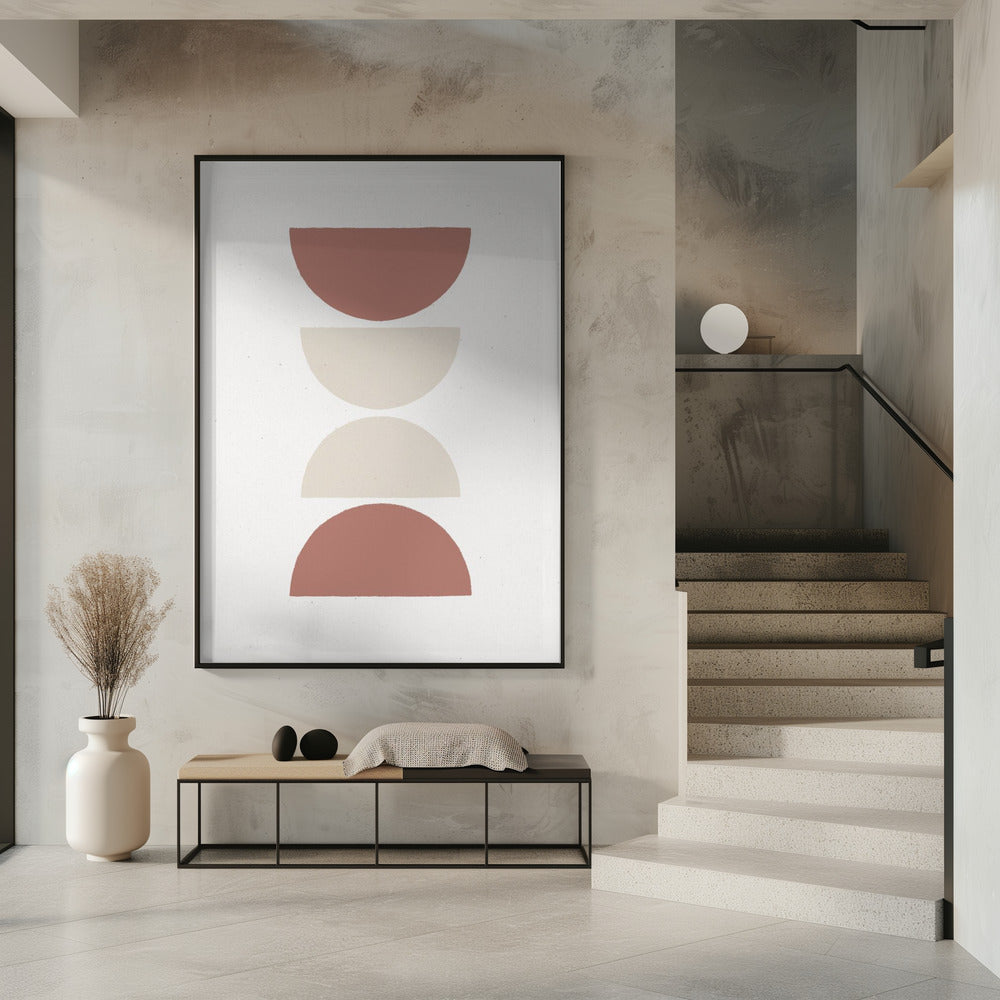 Stacked Half Circles in Earthy Tones | Poster