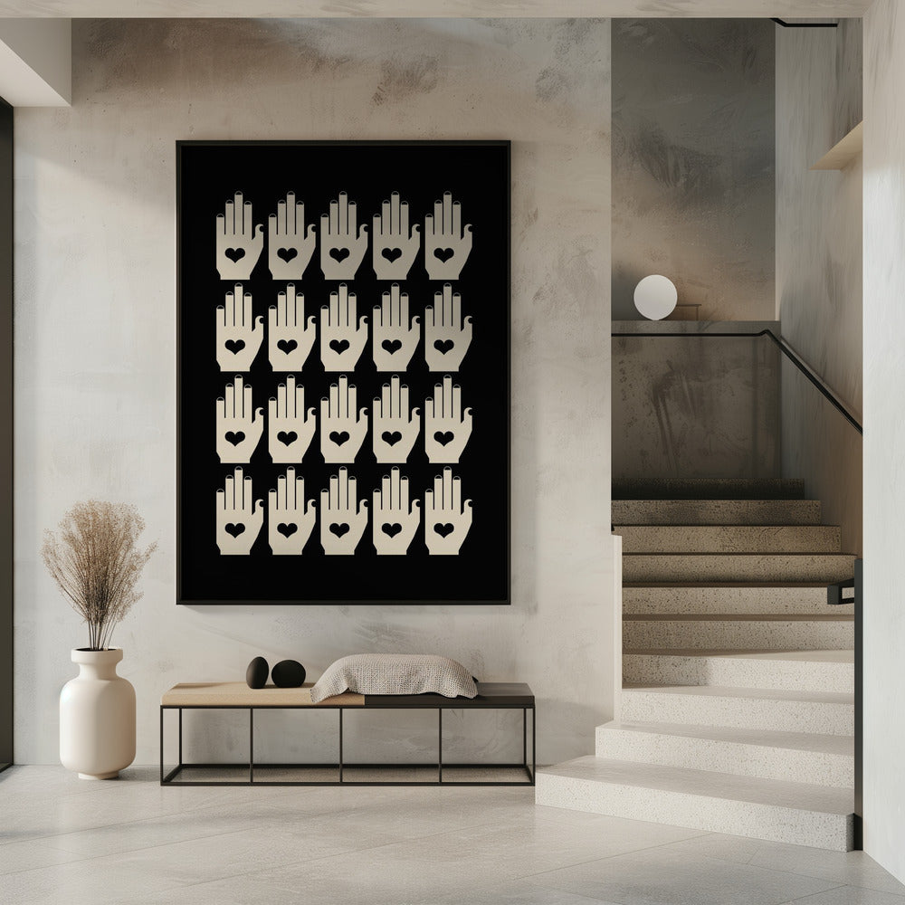 Retro Hands Black | Poster