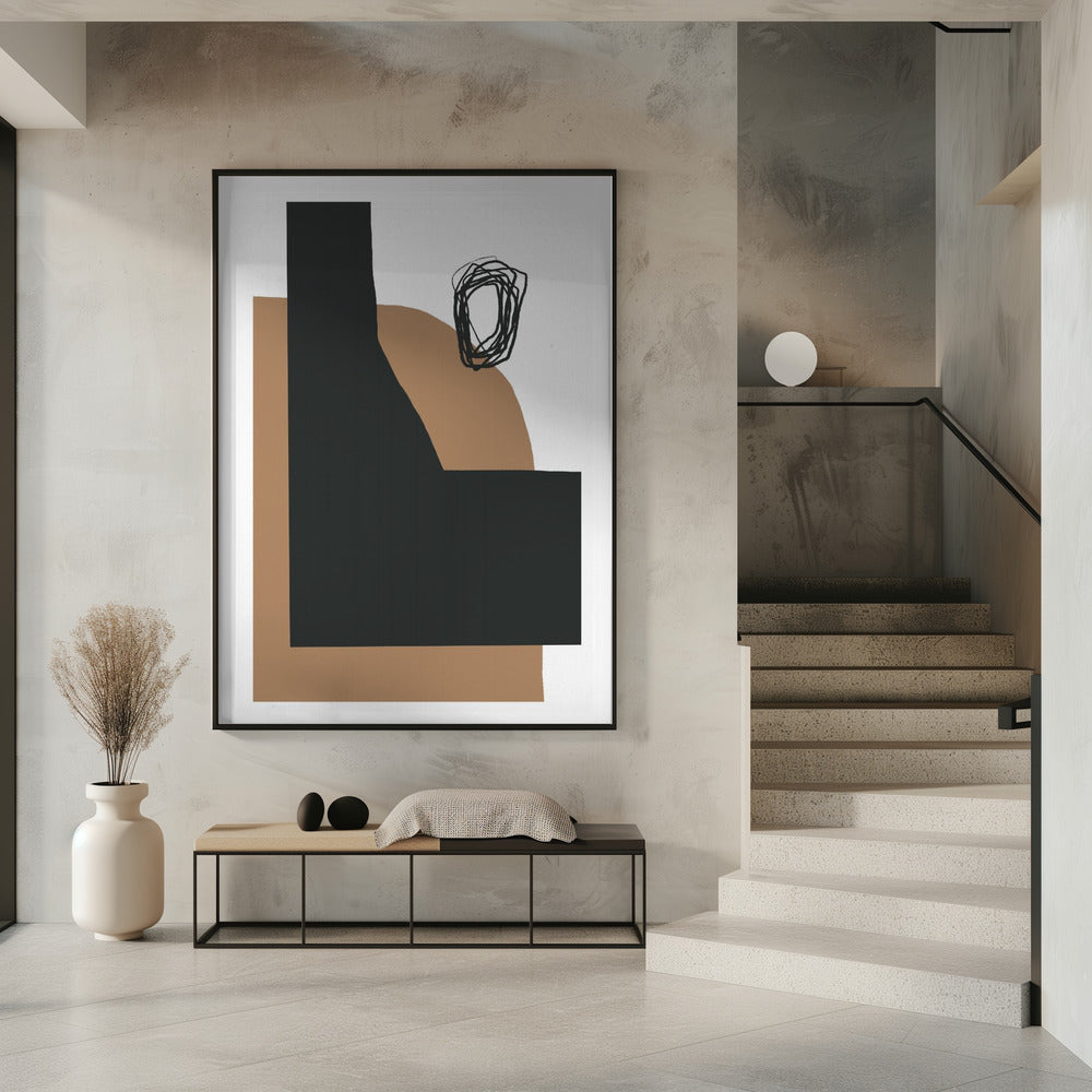 Geometric Shapes In Black And Brown | Poster