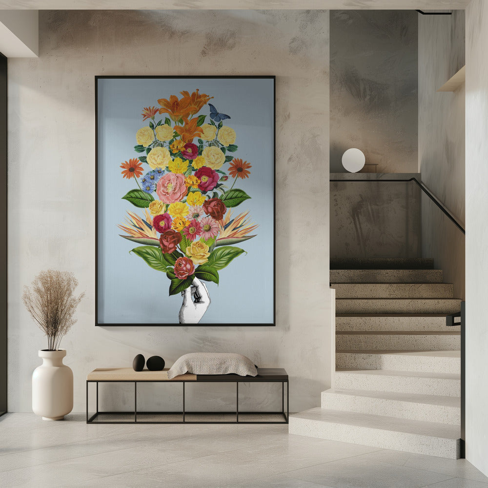 Botanical blue bouquet | Poster