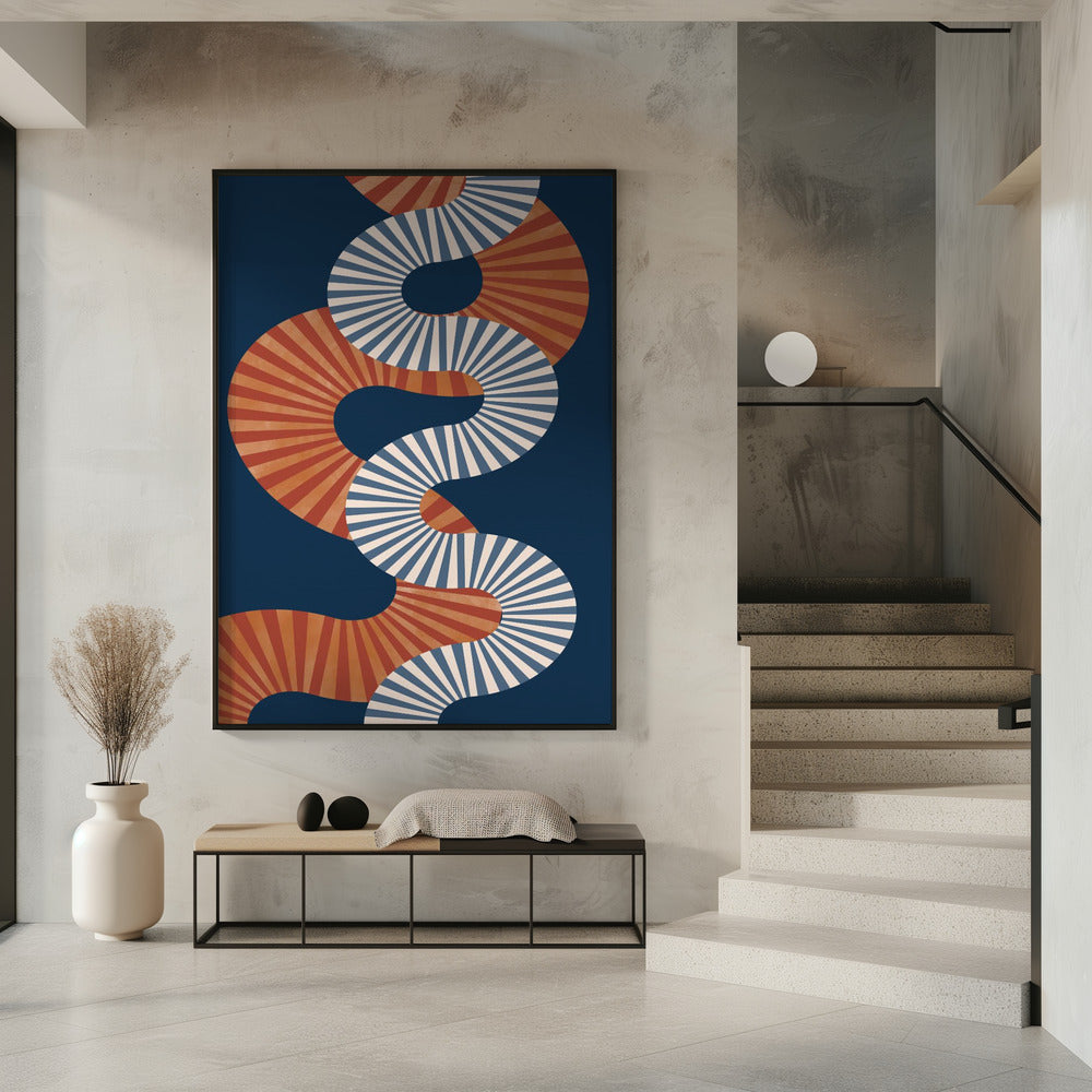 Winding Pattern In Retro Colors | Poster