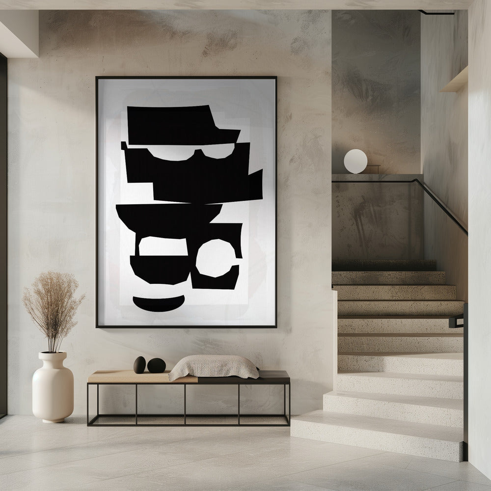 Black and White Cut Out Shapes 1 | Poster