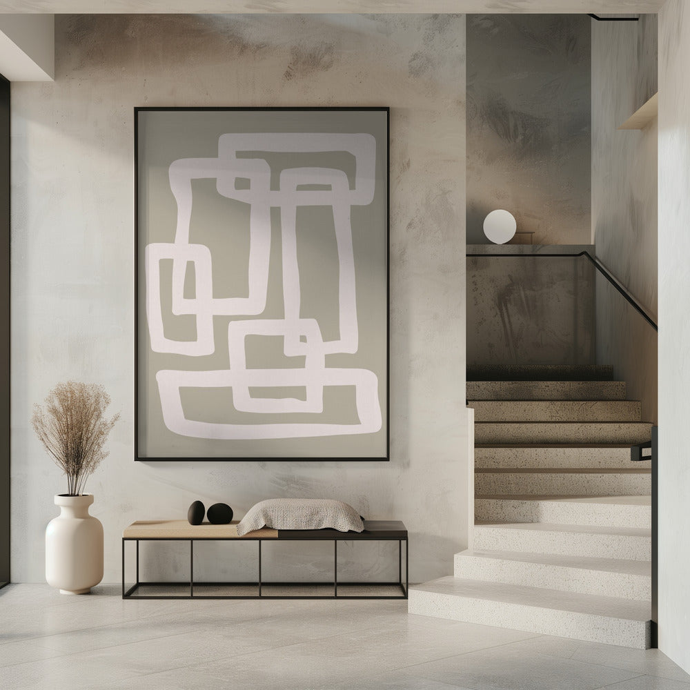 Sage Green Abstract Shapes | Poster