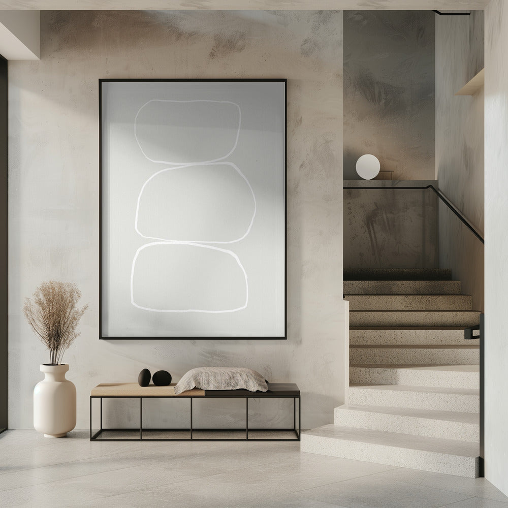 Three Hand Drawn White Stones | Poster