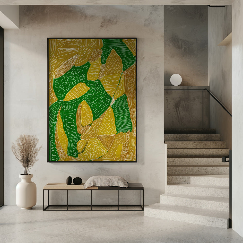 Gold and green abstract | Poster